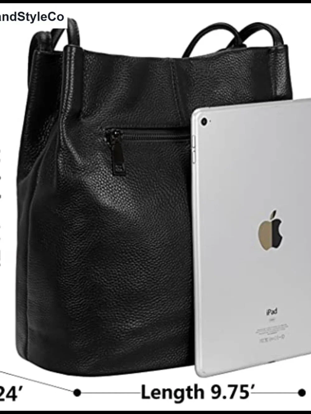 Genuine Leather Hobo Shoulder Bag with Magnetic Closure, Roomy Tote
